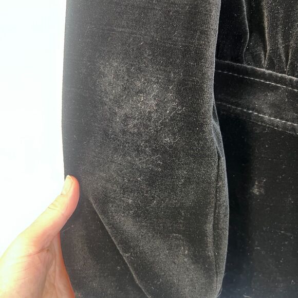 Act III Black Velvet Velour Button Front Feminine Boho Hippie Gypsy Jacket Sz MD - Picture 10 of 11